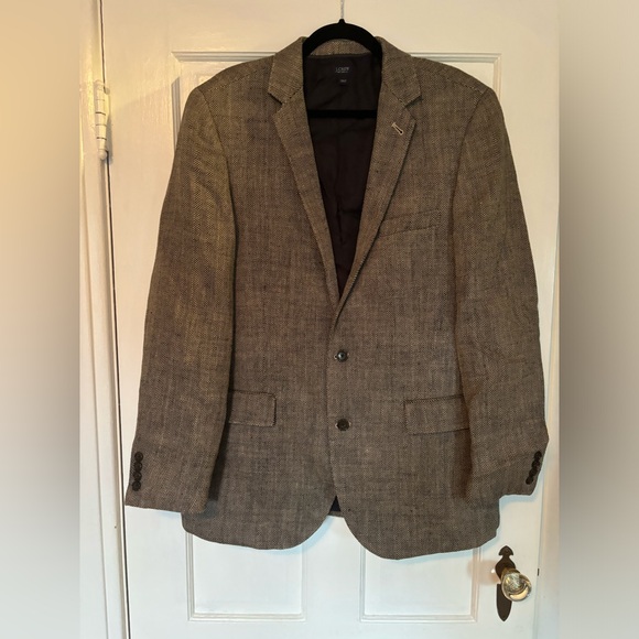 J Crew Ludlow Blazer Linen Wool Herringbone - 42L - Picture 3 of 6